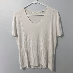 Vintage ribbed white top